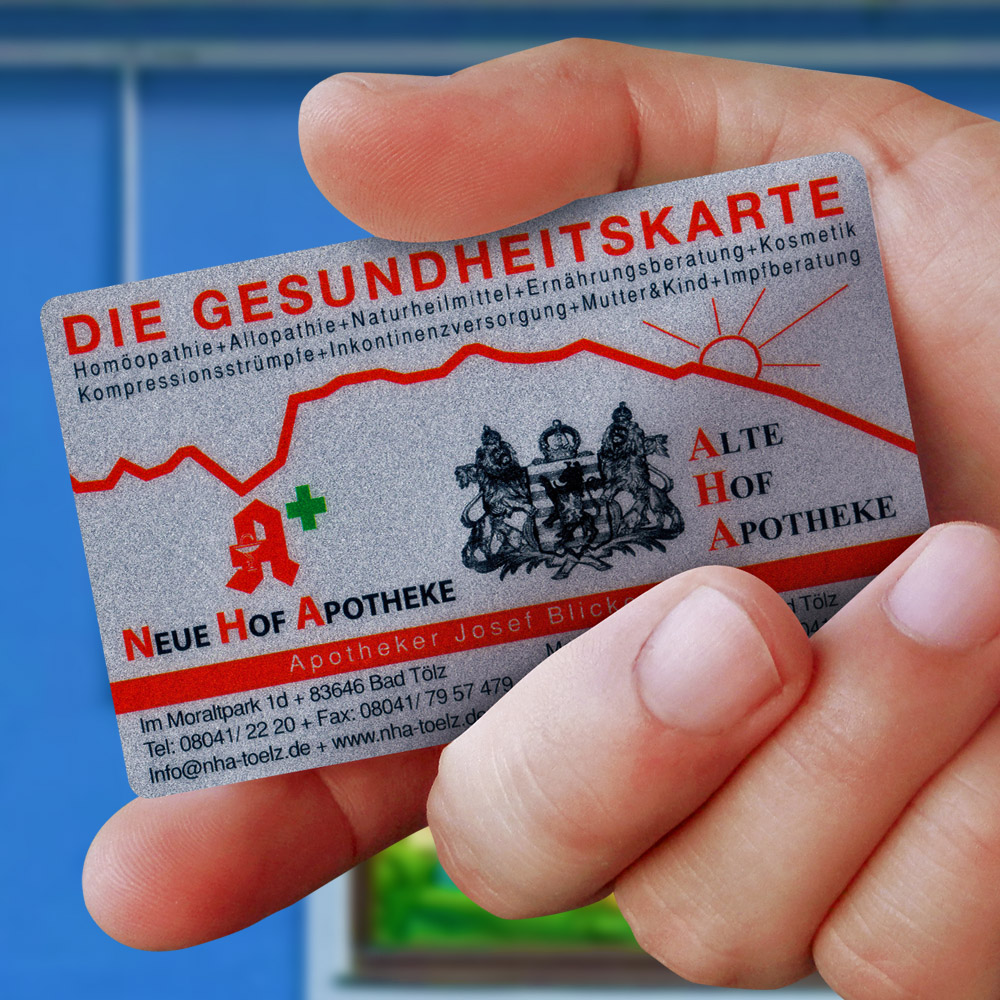 Nutzen Sie auch die Kundenkarte der Hof Apotheken!